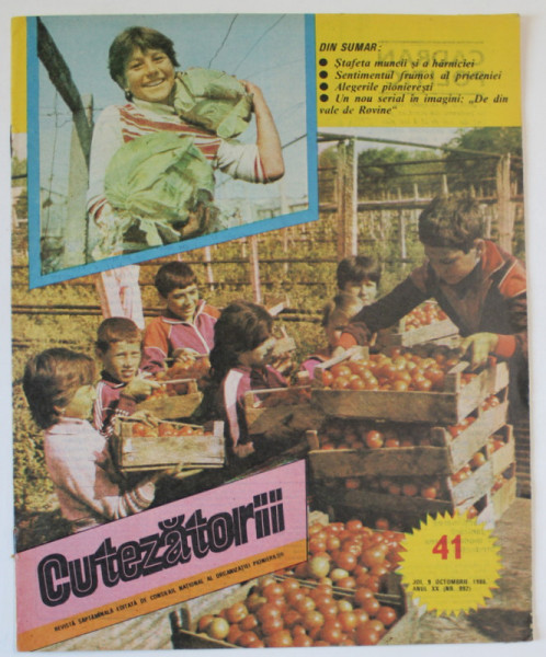 CUTEZATORII , REVISTA SAPTAMANALA EDITATA DE CONSILIUL NATIONAL AL ORGANIZATIEI PIONIERILOR , NR.41 , 1986