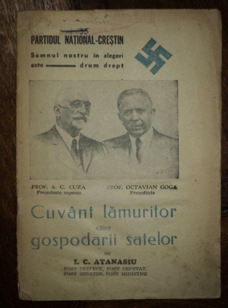 Cuvant lamuritor catre gospodarii satelor A. C. Cuza si Octavian Goga, 1937