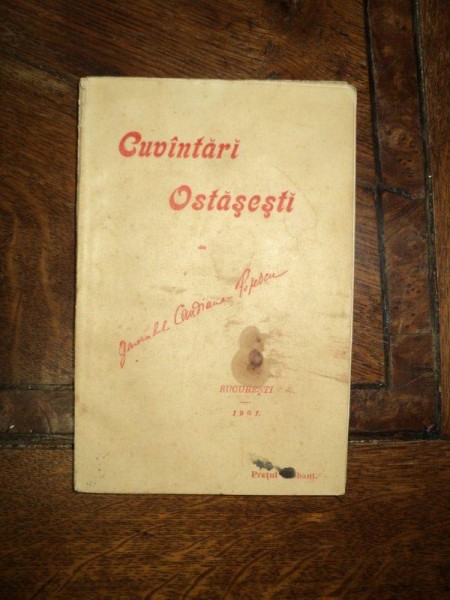 Cuvantari Ostasesti, Bucuresti 1901, Generalul Candianu Popescu, cu dedicatie