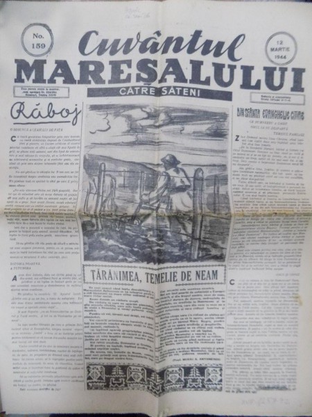 Cuvantul Maresalului catre sateni, Nr. 159, 12 martie 1944