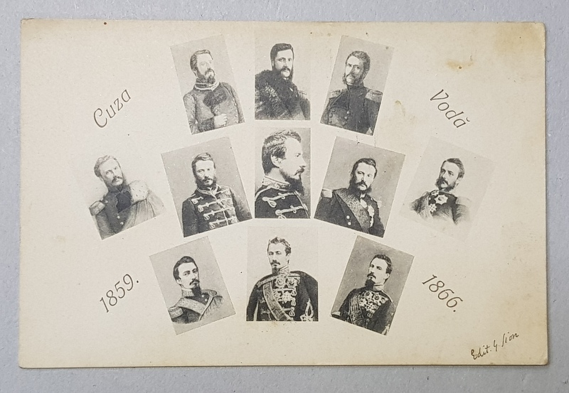 CUZA VODA 1859 - 1866 ,  11 FOTOGRAFII , MONTAJ - FOTO , CARTE POSTALA ILUSTRATA , CLASICA