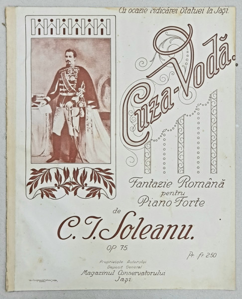 CUZA VODA de C. I. SOLEANU, FANTEZIE ROMANA PENTRU-PIANO FORTE - PARTITURA MUZICALA