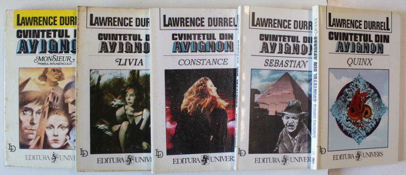 CVINTETUL DIN AVIGNON , SET DE 5 VOLUME de LAWRENCE DURRELL , 1994 - 1998