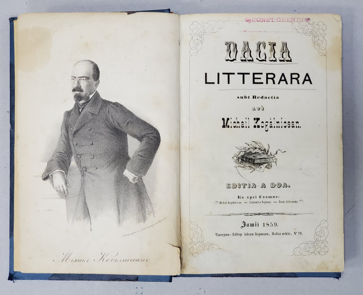 DACIA LITERARA sub redactia lui Mihail Kogalniceanu, Editia II-a - Iasi, 1859