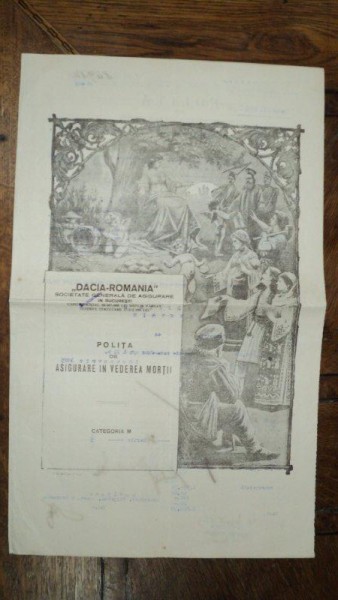 Dacia Romania Societate Generala de Asigurare, Polita de asigurare in vederea mortii 1925