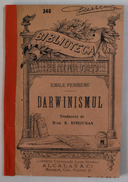 DARWINISMUL de EMILE FERRIERRE , COPERTA SPATE REFACUTA