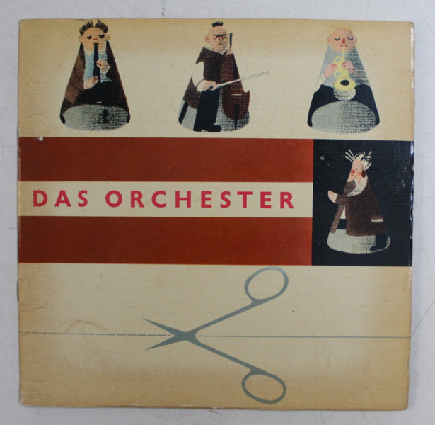 DAS ORCHESTER , designed by JINDRICH NOVAK , CARTE CU FIGURINE DE DECUPAT , 1959