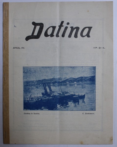 DATINA - ARTISTICA - LITERARA - SOCIALA , REVISTA , ANUL IV - NR . 3-4 , MARTIE ,  APRILIE , 1926