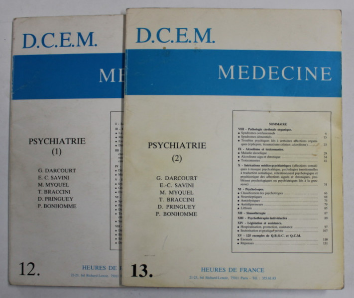 D.C.E.M. - PSYCHIATRIE , VOLUMELE I - II , 1983