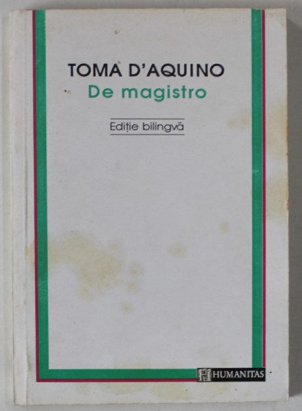DE MAGISTRO de TOMA D'AQUINO  1994 , PREZINTA PETE