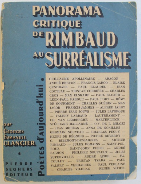 DE RIMBAUD AU SURREALISME  - PANORAMA  CRITIQUE par GEORGES - EMMANUEL CLANCIER , 1953