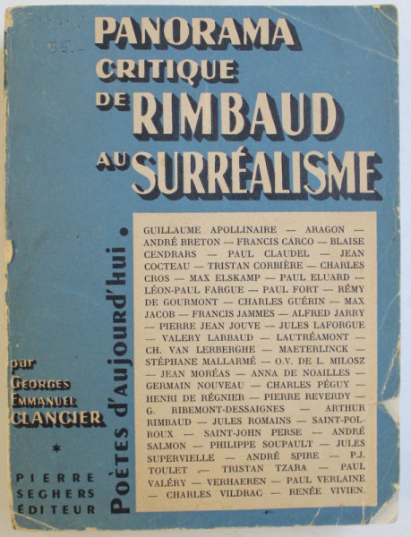 DE RIMBAUD AU SURREALISME  - PANORAMA  CRITIQUE par GEORGES - EMMANUEL CLANCIER , 1953