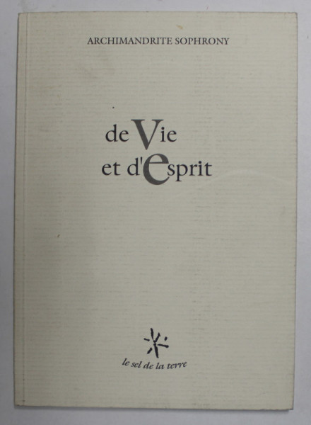 DE VIE ET D'ESPRIT par ARCHIMANDRITE SOPRHONY , 1992