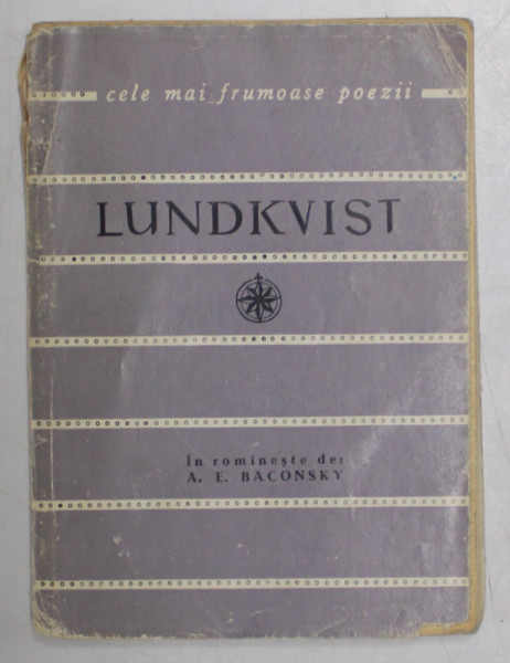 DEDICATIA LUI A.E. BACONSKY PE VOLUMUL 'LUNDKVIST - VERSURI ', 1963