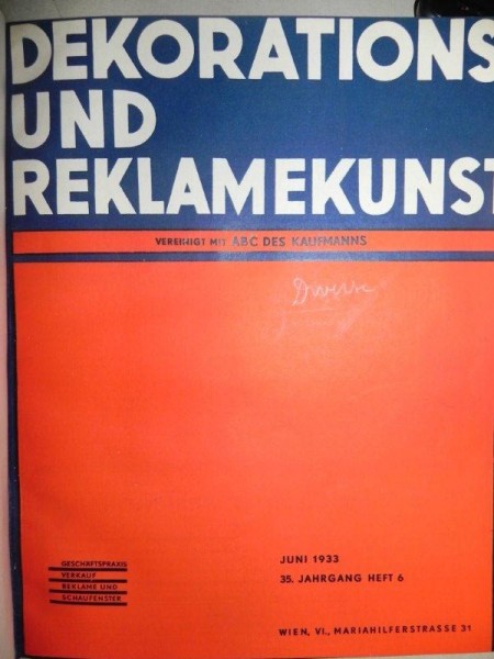 DEKORATIONS  UND REKLAMEKUNST ,1933