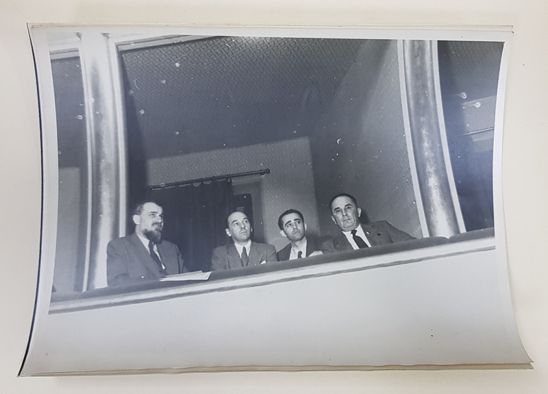DELEGATIA ROMANEI IN LOJA LA AL 24 - LEA CONGRES AL SOCIALISTILOR ITALIENI ( STEFAN VOITEC ...LOTHAR RADACEANU ) , FOTOGRAFIE MONOCROMA , DATATA APRILIE 1946