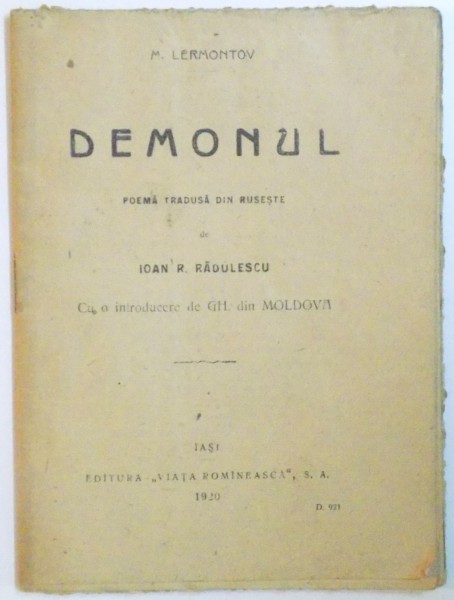 DEMONUL de M. LERMONTOV  1920