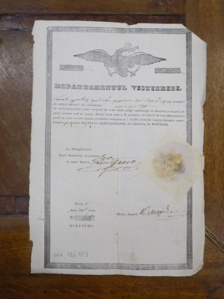 Departamentul visteriei, Tanase Hristea din corporatia baiangiilor, Bucuresti 1846