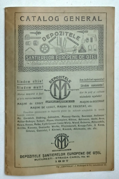 DEPOZITELE SANTIERELOR EUROPENE DE OTEL , CATALOG GENERAL , 1927