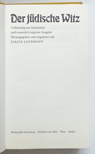 DER JUDISCHE WITZ ( BANCURI EVEREIESTI ) - STANDARDAUSGABE von SALCIA LANDMANN , 1960