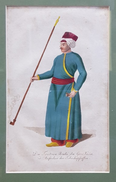 Der Toutoun Bashi Des Gros Vezirs, Gravura colorata, inceput de secol 19