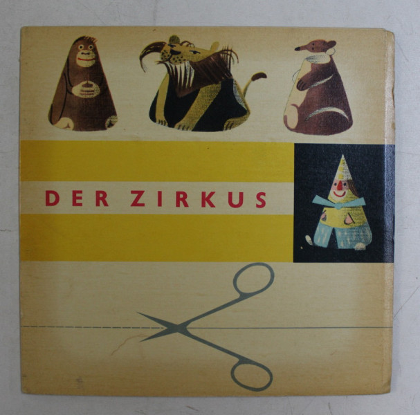 DER ZIRKUS , designed by JINDRICH NOVAK , CARTE CU FIGURINE DE DECUPAT , 1959