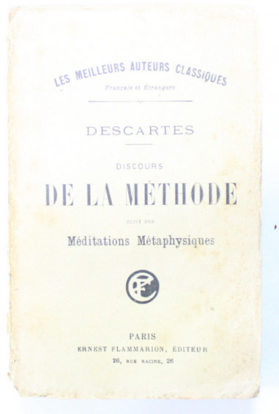 DESCARTES , DISCOURS DE LA METHODE SUIVI DES MEDITATIONS METAPHYSIQUES , 1920