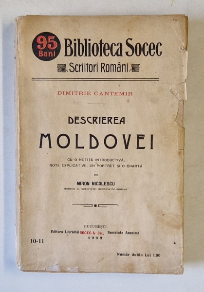 DESCRIEREA MOLDOVEI de DIMITRIE CANTEMIR, BUC. 1909