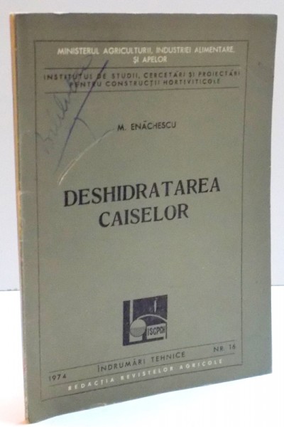 DESHIDRATAREA CAISELOR , 1974
