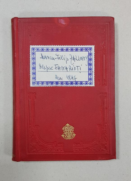 DESPRE FANARIOTI de MARCU FILIP ZALLONY cu o prefata de IORGU G. BALS - BUCURESTI, 1897