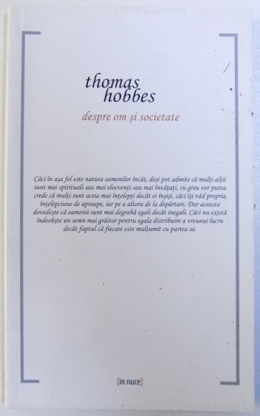 DESPRE OM SI LIBERTATE de THOMAS HOBBES , 2011