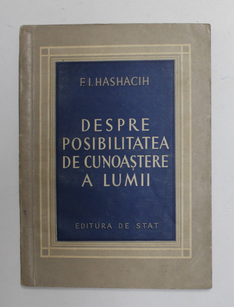 DESPRE POSIBILITATEA DE CUNOASTERE A LUMII de F.I. HASHACIH , 1951
