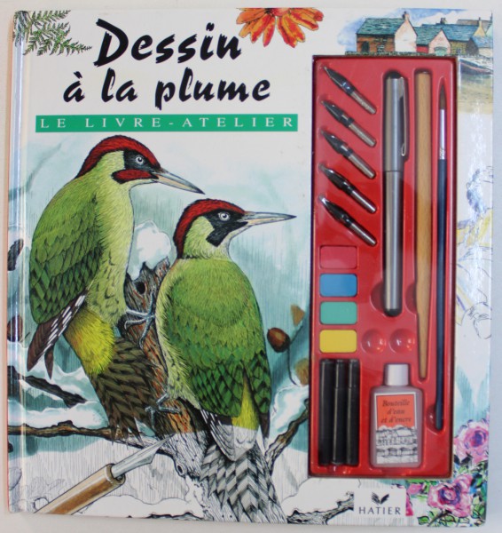 DESSIN A LA PLUME  - LE LIVRE - ATELIER par COLIN ROBSON , CARTE + TRUSA DE DESEN , 1997