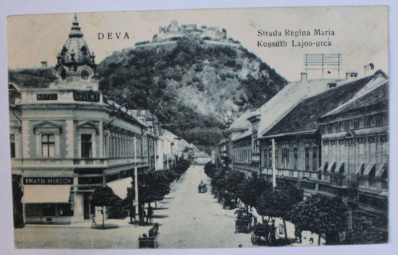 DEVA  - STRADA REGINA MARIA , VEDERE SPRE CETATE  - CARTE POSTALA ILUSTRATA , MONOCROMA , CIRCULATA , DATATA 1923