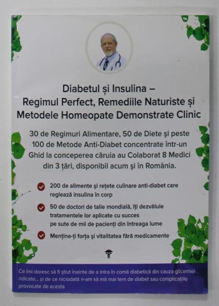 DIABETUL SI INSULINA - REGIMUL PERFECT , REMEDIILE NATURISTE ..., 2018