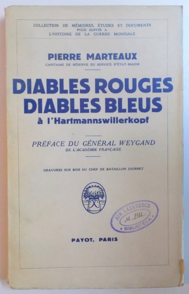 DIABLES ROUGES. DIABLES BLEUS. A L'HARTMANNSWILLERKOPF, PARIS  1937