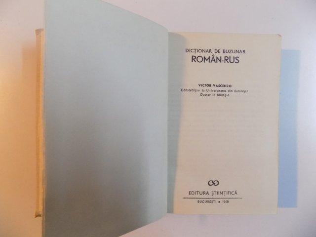 DICTIONAR DE BUZUNAR ROMAN - RUS de VICTOR VASCENCO , 1968