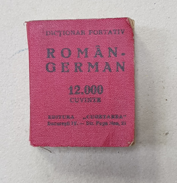 DICTIONAR PORTATIV ROMAN- GERMAN de M. - EM. HAIMANN ,  12.000 DE CUVINTE , LILIPUT , 1939