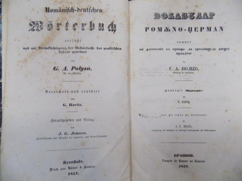 Dictionarul Romano-German de G.A. Olizu , 1857