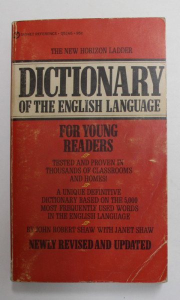 DICTIONARY  OF THE ENGLISH LANGUAGE FOR YOUNG READERS , by JOHN ROBERT SHAW with JANET SHAW , 1970