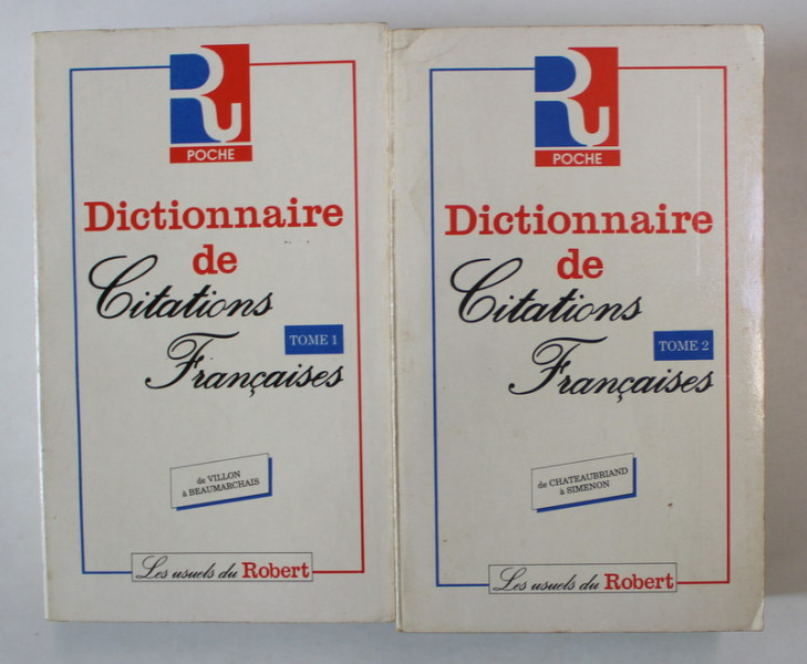 DICTIONNAIRE DE CITATIONS FRANCAISES , TOMES I - II par PIERRE OSTER , 1989