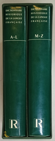 DICTIONNAIRE HISTORIQUE DE LA LANGUE FRANCAISE , sous la direction de ALAIN REY , EDITIE PE HARTIE DE BIBLIE , VOLUMELE I -II , 1992