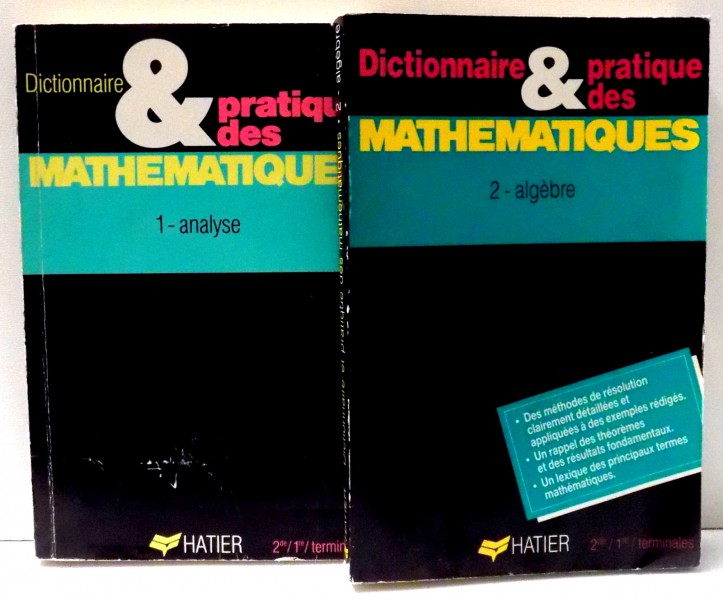 DICTIONNAIRE & PRATIQUE DES MATHEMATIQUES par PIERRE LAMBERT...CHRISTIAN PINSON, VOL I-II , 1989