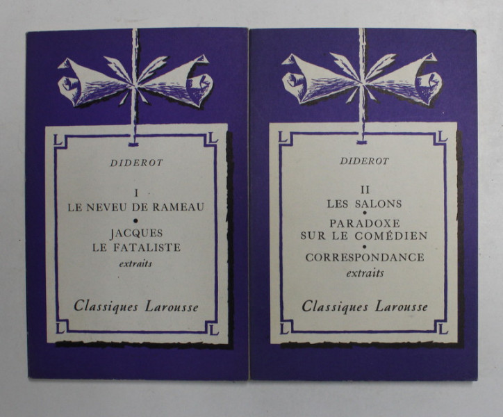 DIDEROT-  OEUVRES CHOISIES , VOLUMELE I - II , 1934