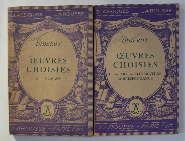 DIDEROT - OEUVRES CHOISIES , VOLUMELE I - II , 1945