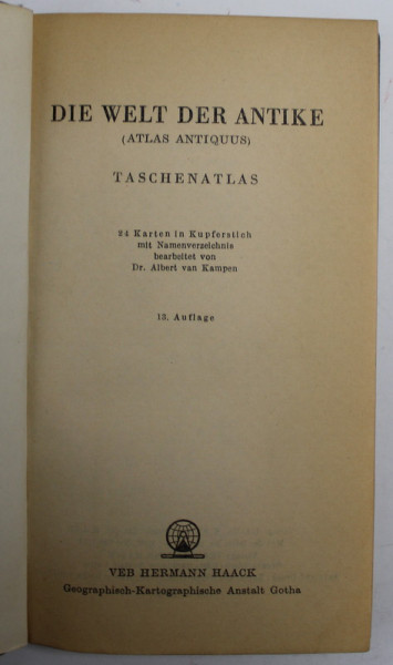 DIE WELT DER ANTIKE ( ATLAS ANTIQUUS ) , TASCHENATLAS , 1961