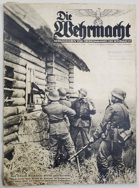 DIE WERMACHT , HERAUSGEGEBEN VOM OBERKOMMANDO DER WEHRMACHT , 16 JULI , 1941 , REVISTA CU TEXT IN LIMBA GERMANA