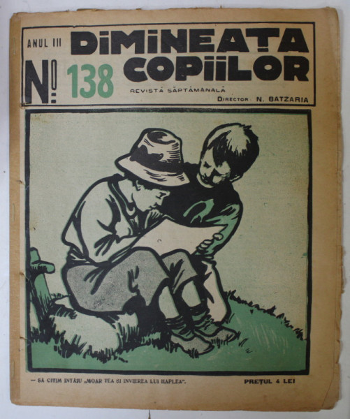 DIMINEATA COPIILOR , REVISTA SAPTAMANALA , nr. 138 , 1926