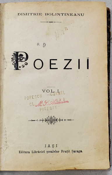 Dimitrie Bolintineanu, Poezii, 2 Vol - Iasi, 1893