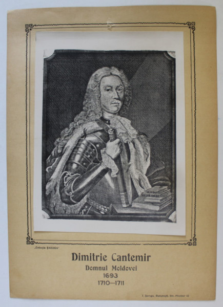 DIMITRIE CANTEMIR , DOMNUL MOLDOVEI , 1693 / 1710 -1711 , PLANSA DIDACTICA , INTERBELICA